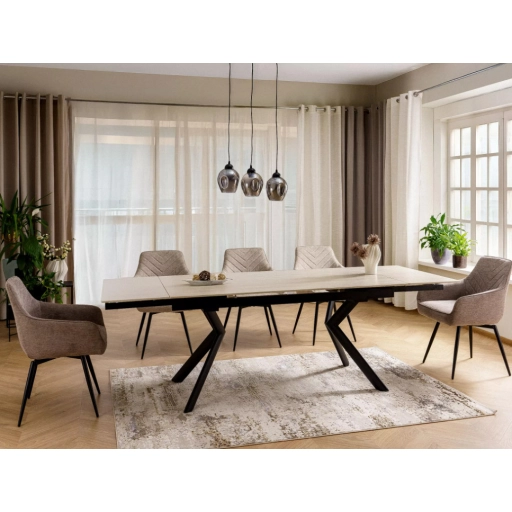 Norton bővíthető étkezőasztal bézs/fekete 160-240 cm