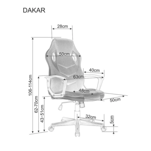 Dakar irodai forgószék fekete/kék