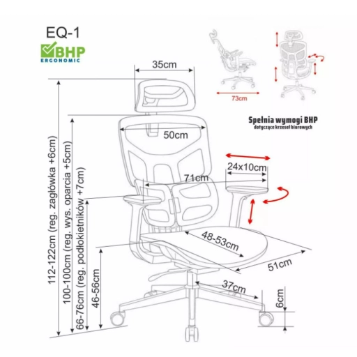 EQ-1 forgószék fekete/króm