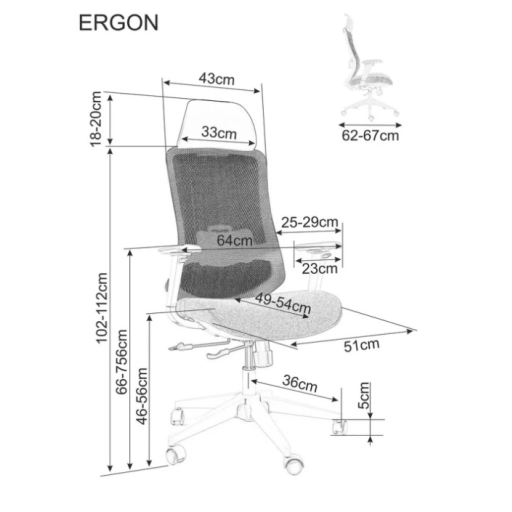 Ergon ergonomikus irodai forgószék fekete