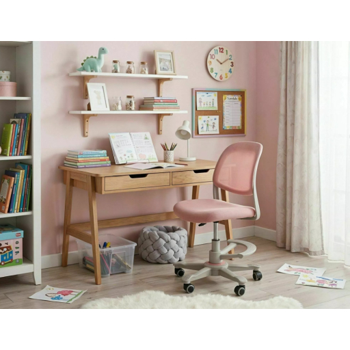 Q-027 forgószék lábtartóval rózsaszín