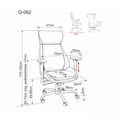 Q-092 eco-bőr forgószék fekete