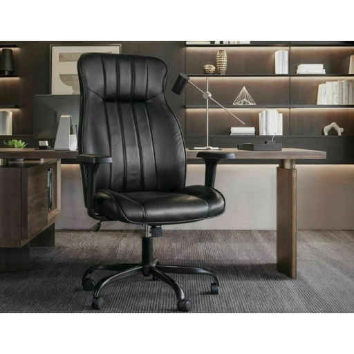 Q-093 eco-bőr forgószék fekete