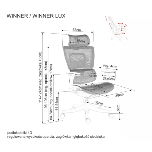 Winner Forgószék Fekete