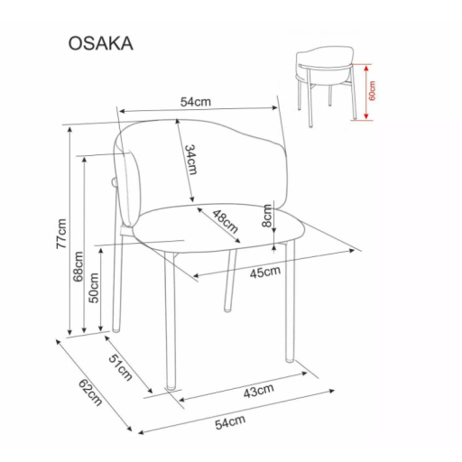 Osaka étkezőszék világosbézs/dió