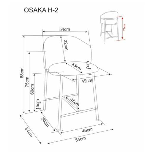 Osaka H-2 bárszék bézs/fekete