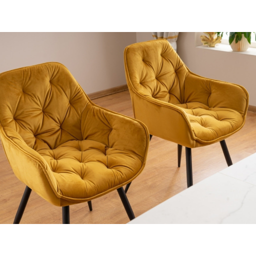 Cherry Velvet étkezőszék curry