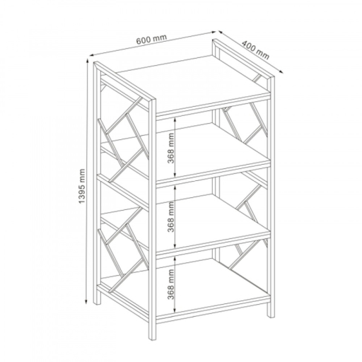 Tablo R4 140cm Könyvespolc Tölgy - Sötétbarna