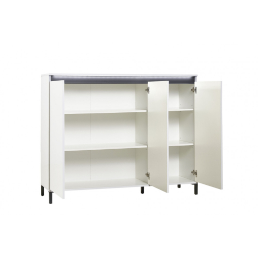 Genua 3 ajtós komód fehér 138 x 110 cm