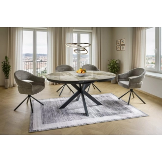   Porto bővíthető kerámia étkezőasztal 120-160 cm fehér/fekete