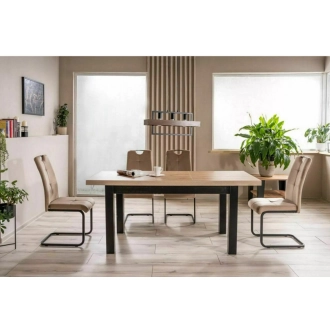Presto bővíthető étkezőasztal tölgy/fekete 140-218cm