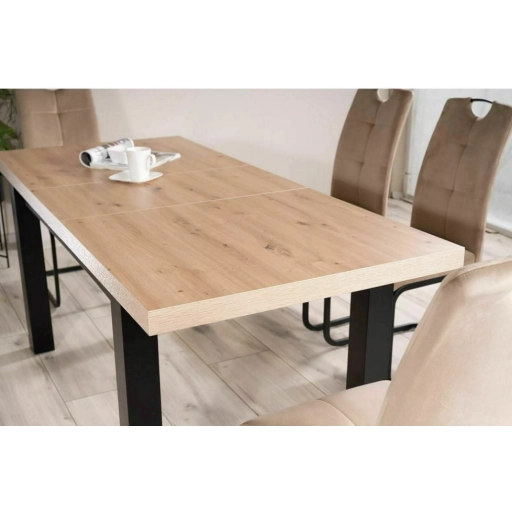 Presto bővíthető étkezőasztal tölgy/fekete 140-218cm