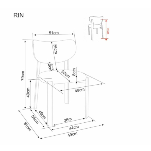 Rin étkezőszék bézs/fekete