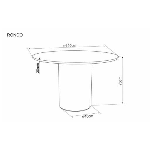 Rondo kerámia étkezőasztal 120cm fehér/dió