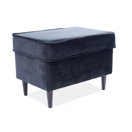 Ron bársony puff fekete