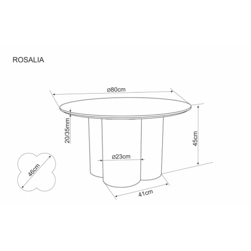 Rosalia dohányzóasztal világosszürke