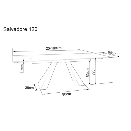 Salvadore II bővíthető étkezőasztal márvány 120-180cm