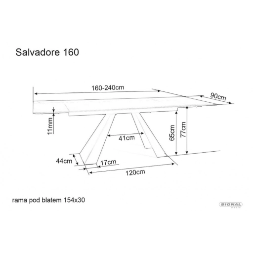 Salvadore bővíthető étkezőasztal kerámia türkiz 160-240cm
