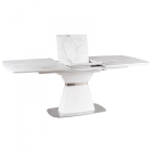 Saturn II fehér bővíthető étkezőasztal 160-210cm márvány mintás asztallappal