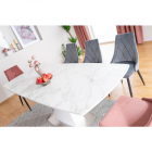 Saturn II fehér bővíthető étkezőasztal 160-210cm márvány mintás asztallappal