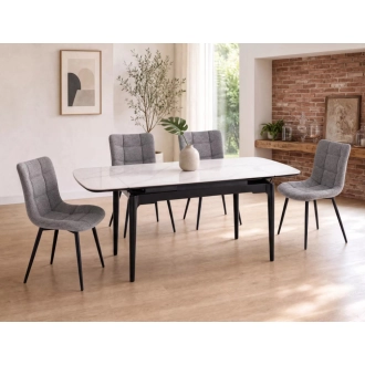 Sento bővíthető étkezőasztal fehér/fekete 120-180cm