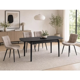 Sento bővíthető étkezőasztal fekete 120-180cm