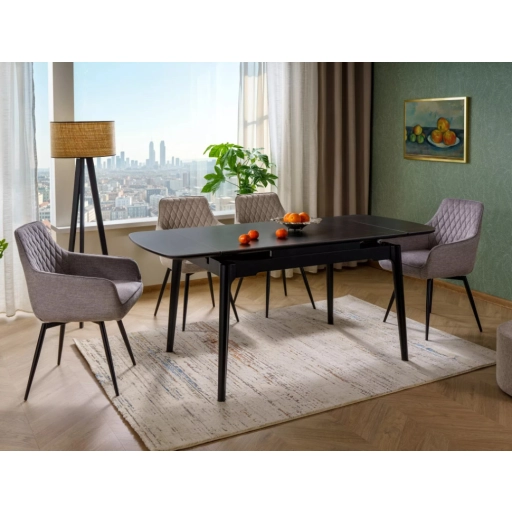 Sento bővíthető étkezőasztal fekete 120-180cm