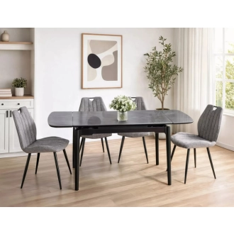 Sento bővíthető étkezőasztal szürke/fekete 120-180cm