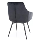 Servio bársony étkezőszék fekete forgatható üléssel