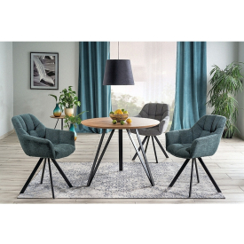 Tetis kerek étkezőasztal tölgy-fekete 100 cm Tetis kerek étkezőasztal tölgy-fekete 100 cm