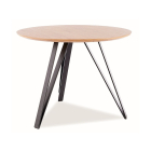 Tetis kerek étkezőasztal tölgy-fekete 100 cm