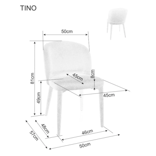 Tino Wind étkezőszék szürke