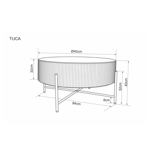 Tuca dohányzóasztal tölgy 80 cm