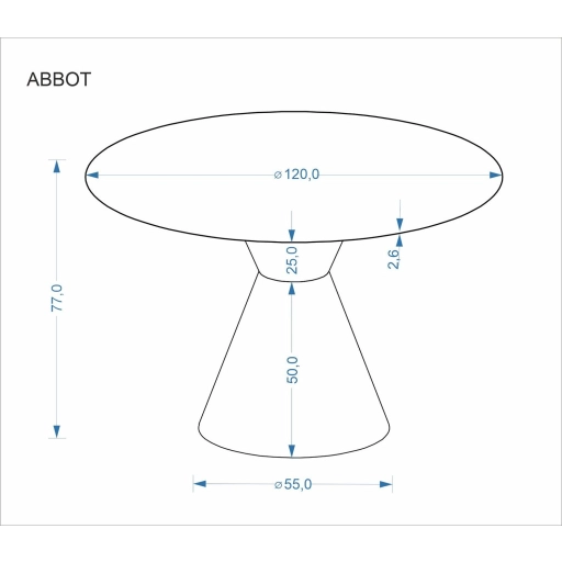ABBOT kerek asztal 120 cm világos travertin