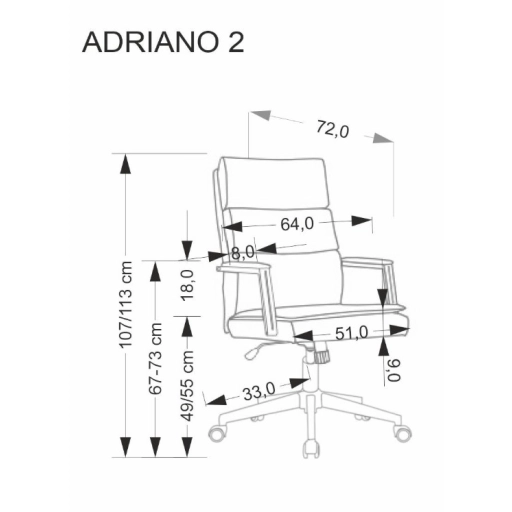 Adriano 2 forgószék fekete