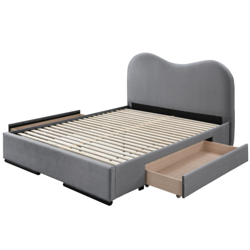Amber 160 fiókos franciaágy szürke