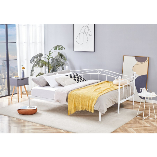 ARIZA franciaágy kihúzható extra matrachellyel fehér