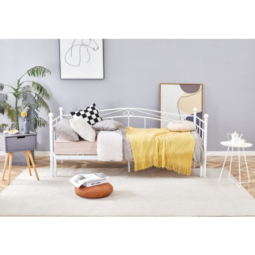 ARIZA franciaágy kihúzható extra matrachellyel fehér