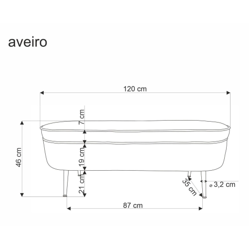 Aveiro krém/fekete pad