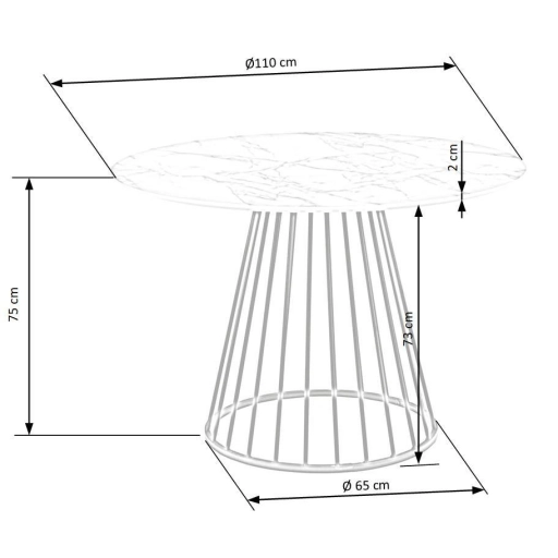 Brodway étkezőasztal fehér 110cm