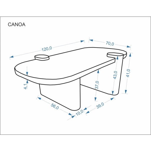 Canoa dohányzóasztal travertin/dió
