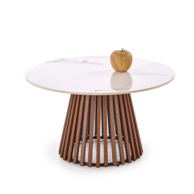 Carina Kerek Dohányzóasztal bézs márvány/dió Carina Kerek Dohányzóasztal bézs márvány/dió