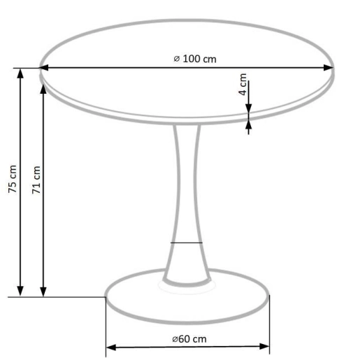 CARMELO kerek asztal 100 cm