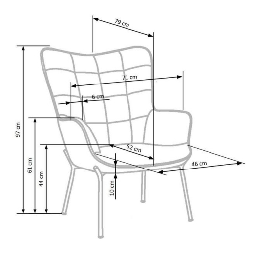 CASTEL fotel világos szürke