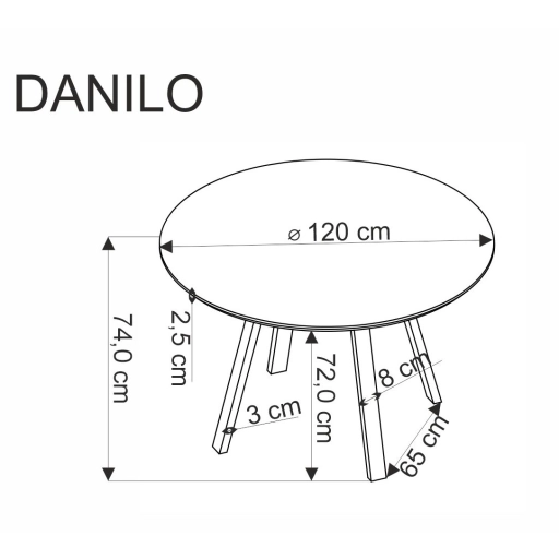 Danilo kerek étkezőasztal 120cm