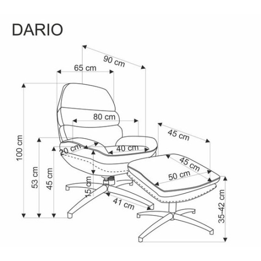 Dario fotel lábtartóval és hintázó funkcióval bézs