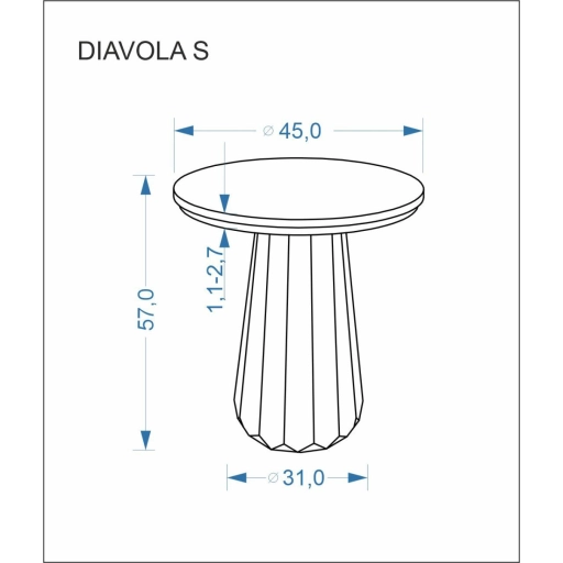 Diavola S dohányzóasztal travertin/dió