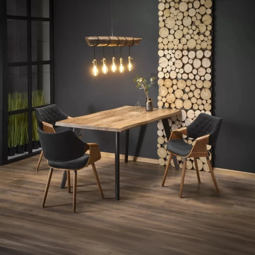 Dickson Bővíthető Étkezőasztal 150-210cm Natúr tölgy - Fekete