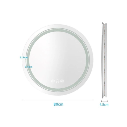 Dover falitükör ezüst 80 cm