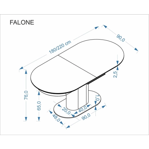 Falone bővíthető étkezőasztal 180-220cm travertin
